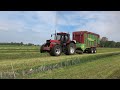 Gras oprapen met Case International 1255XL + Strautmann opraapwagen en IHC 1056 XL op de kuil (2021)