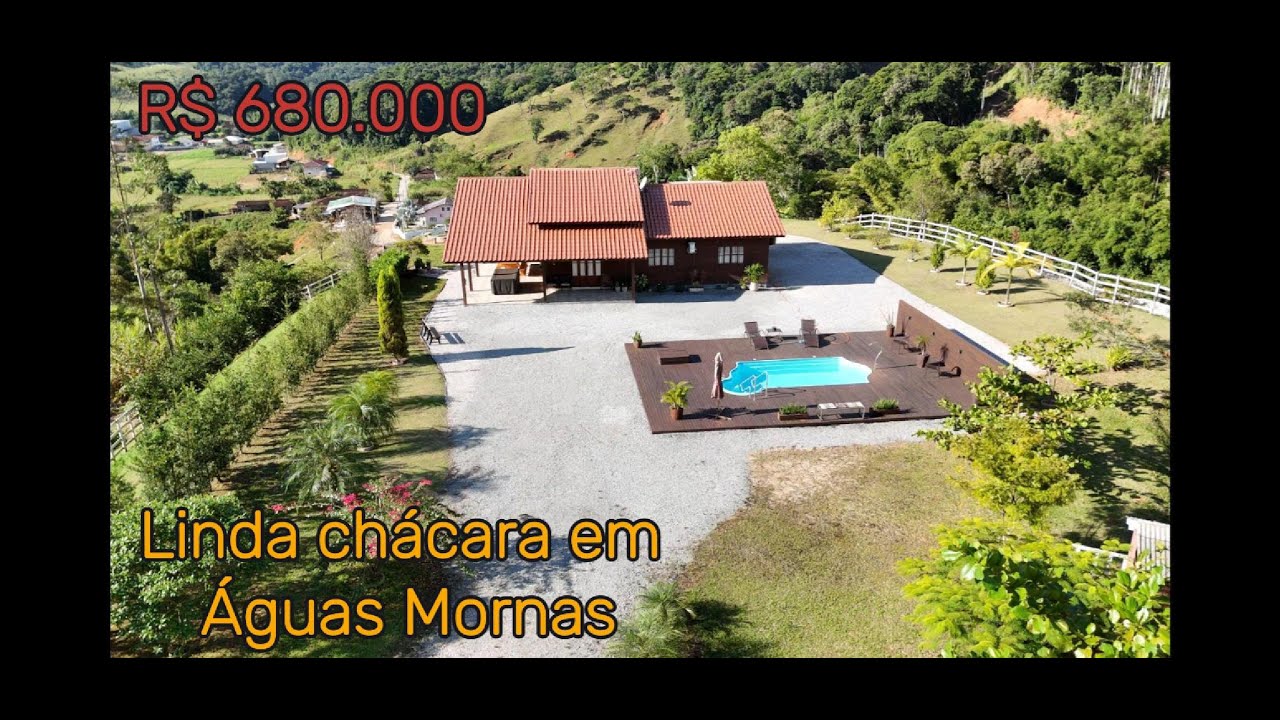 CHÁCARA EM ÁGUAS MORNAS - SC - CASA MOBILIADA 04 QUARTOS