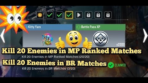 Call Of Duty Mobile Kill 20 Enemies in MP Ranked Matches Kill 20 Enemies in BR Matches Task Complete