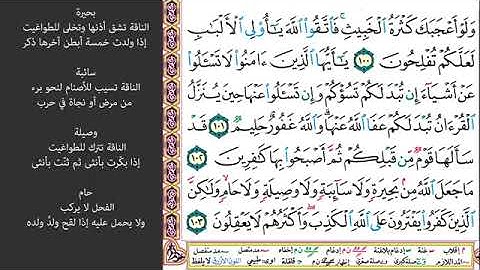 #١٨ الصفحة رقم ١٢٤ من القرآن الكريم مكررة ١٠ مرات سورة المائدة ماهر معيقلي أحل لكم صيد البحر وطعامه