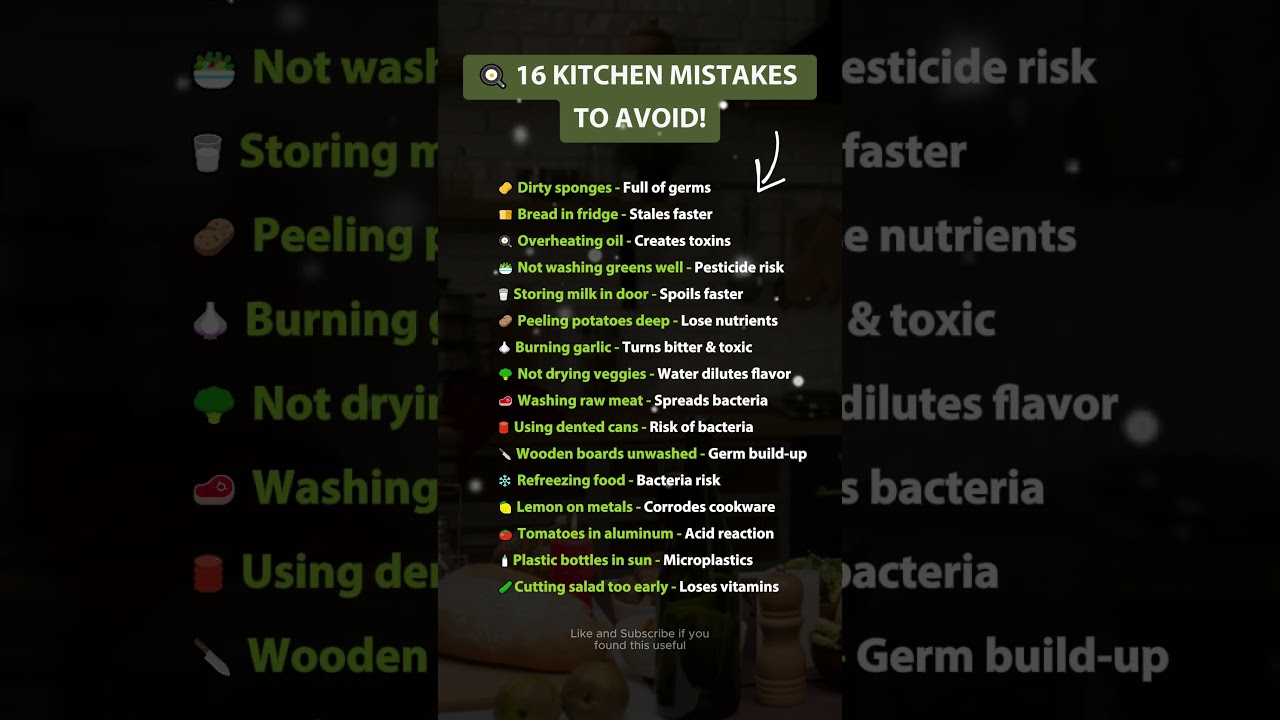 ⚠️ 16 Kitchen Mistakes to Avoid!