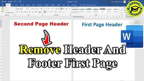 How To Remove Header and Footer From First Page Only