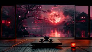 Cherry Blossom Full Moon Meditation 🌸  Zen Music [Calming Sounds]