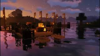 Minecraft - A perfectly cozy evening down by the quay  with mincraft music