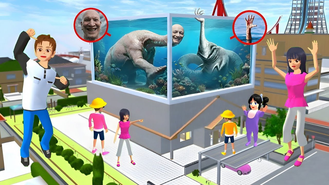 Yuta Mio Buat AKUARIUM WE SWAM TO FAR DAN HAND SEA MONSTER Di Kota Sakura 😱| Sakura School Simulator