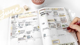 June Monthly Calendar Plan With Me | Hobonichi Cousin Planner