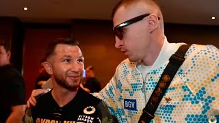 Awkward Moment Team Usyk Gatecrash Tyson Fury Best Friend Isaac Lowe Interview Serge Lapin