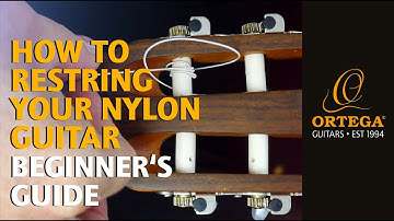 How To Restring Your Nylon Guitar | 12-Hole-Bridge | Ortega Guitars | Atmosphere Green Strings