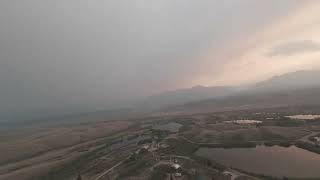 June 30 8:09p winds to the South East.  Sunset Leadville Fire