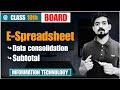 Consolidating Data | Subtotal | E-Spreadsheet #itcode402 #it402 #exam