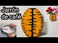 Café y cementoDIY jarrón creativoDecoración para el hogarArte en cemento@diyheees