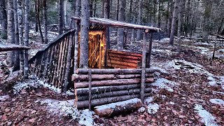 Building Bushcraft Camp from START to FINISH - Winter Survival Shelter by Joshua Gammon 35,910 views 6 months ago 14 minutes, 59 seconds