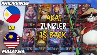 AKAI JUNGLER is BACK ! Balik meta na | PH vs MALAYSIA - National Arena Contest - MLBB