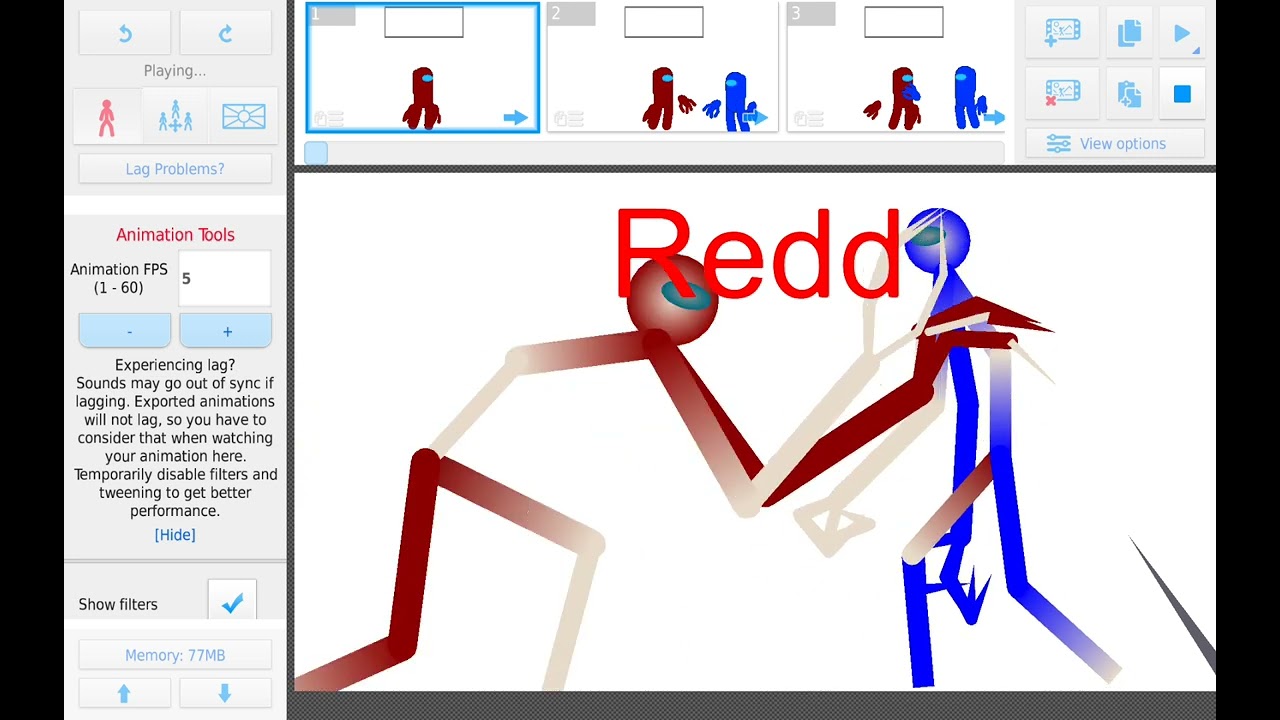Redd vs blue I want to make one last animation (it took 1 hour)