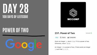 GOOGLE INTERVIEW QUESTION | Power of Two (LeetCode problem 231)