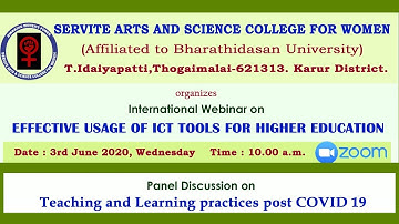 International Webinar on "EFFECTIVE USAGE OF ICT TOOLS FOR HIGHER EDUCATION"