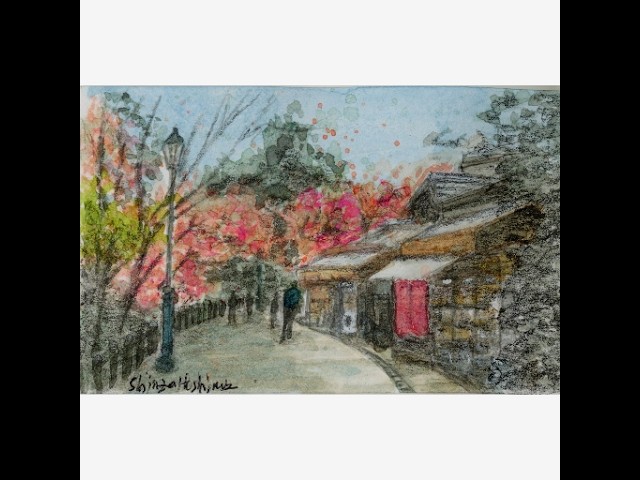 水彩画制作デモ 上野公園清水観音堂 watercolor painting - YouTube