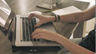 Hands of a girl working on a computer  Free Stock Video
