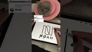 Mastering Name Logo Design with Apple Pencil: A Creative Journey #namelogo #designprocess