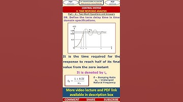 09CS   Time Response Analysis   Control System Questions   Time Domain Specifications   Delay Time