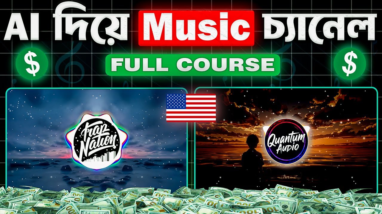 🎶Free Ai দিয়ে Music Channel বানান 🔥 (🇺🇸USA Niche)