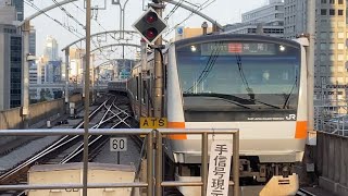 中央線 E233系0番台 T8編成 快速 高尾行き 入線シーン@東京駅