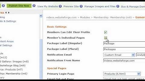 Membership Module Basic Settings - Websiteforge Ecommerce Website