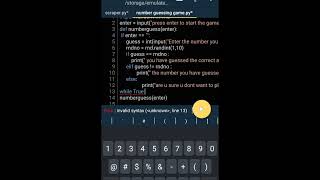 made a number guessing game in pydroid3