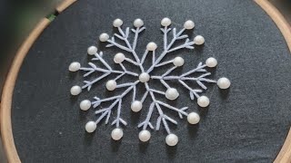 Hand Embroidery Snowflake Design for Dress/Tunic (Embroidery Work)