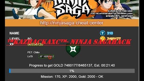 Ninja Saga ATM EXP & Gold 2015 | #July [100% Working]