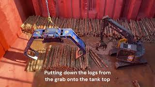 m/v Aegean Spirit - loading logs at Tauranga, NZ
