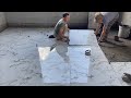 Construction and Install Step By Step Bedroom Floor Use Imitation Stone Tiles  Large Size