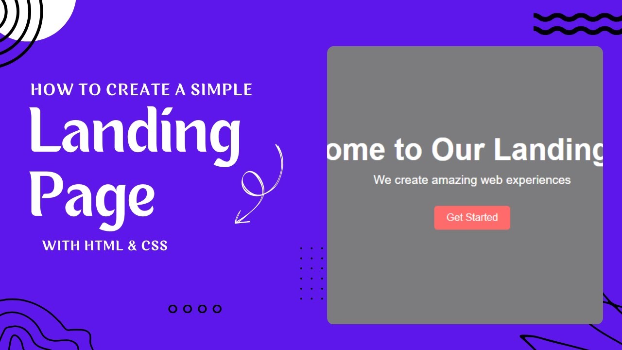 How to Create a Simple Landing Page with HTML & CSS 🎨 - YouTube