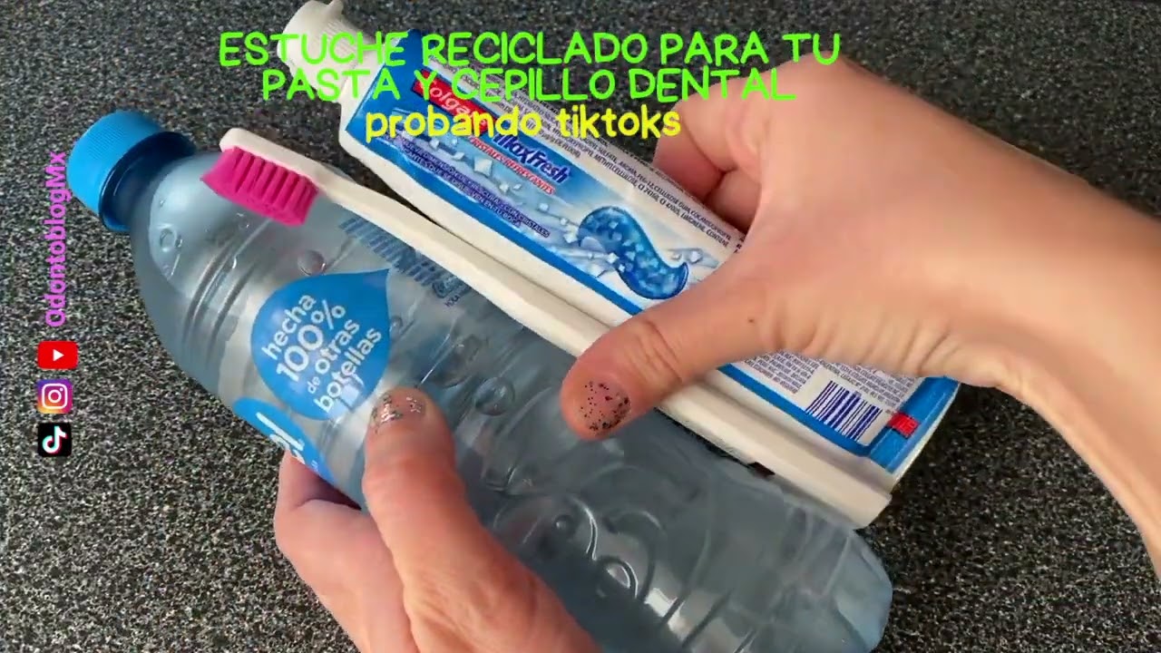 Estuche reciclado para guardar tu pasta y cepillo dental #diy  #probandotiktoks 