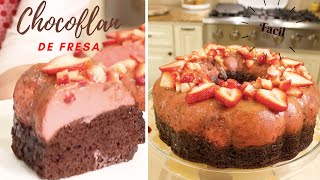 Chocoflan de Fresa | Strawberry Chocoflan  (pastel imposible)