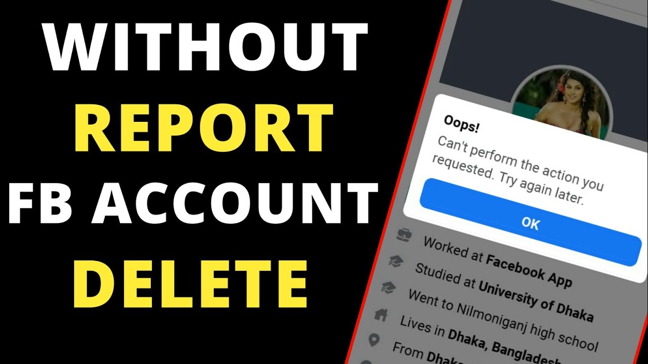 facebook report delete