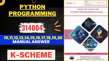 Python Programming  | PWP | manual answer | k scheme msbte | 4th semester 314004