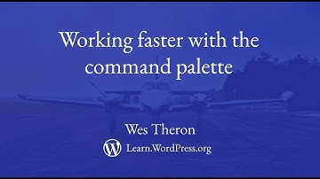 Working faster with the command palette