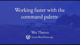 Working faster with the command palette