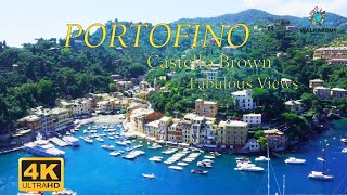 Portofino Italy Walking Tour Summer 2022 4K Castello Brown AMAZING views a must-see attraction