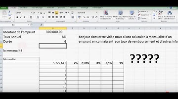 excel tutoriel  calcul du remboursement mensuel d