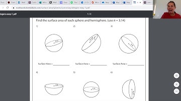 Honors surface area sphere and hemisphere video
