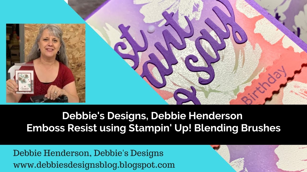 Emboss Resist with Stampin' Up! Blending Brushes and Art Gallery - YouTube