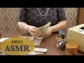 1960s bank teller asmr   counting cash  retro office equipment soft spoken customer service