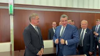 Лидер ЛДПР Леонид Слуцкий и Глава Башкирии Радий Хабиров встретились как старые друзья