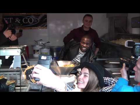 Kevin Hart in Belgium, serving delicious fries with Friet en Co