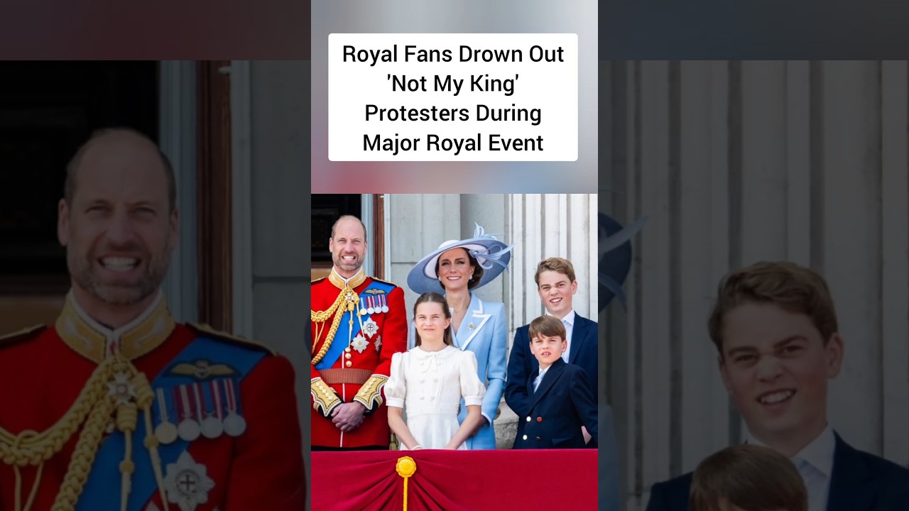 Royal Fans drown out Anti Monarchists during #KingCharles Trooping The Colour #shorts