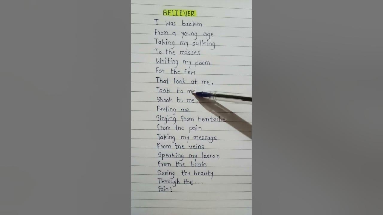 Believer 🌼 ~ Imagine Dragons #songlyrics