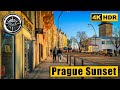 Walking to the sunset rays in Prague 🇨🇿 Czech Republic 4K HDR