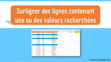 Surligner des lignes contenant une valeur recherchée sous Excel